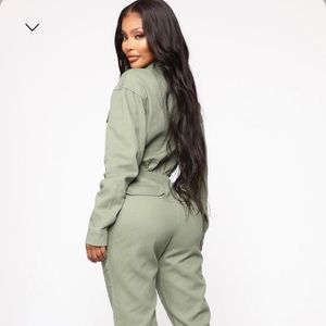Never worn small olive green jumpsuit
